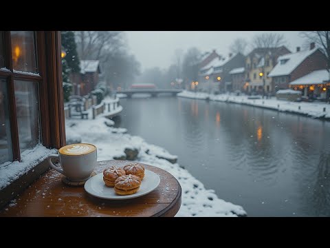 Cozy Winter Jazz Cafe Ambience | Smooth Bossa Nova Coffee Jazz for Snow Days