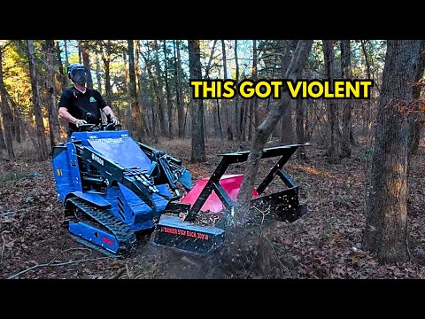 Mini Skid Steer Disc Mulcher UNLEASHED in the Woods (Full Review)