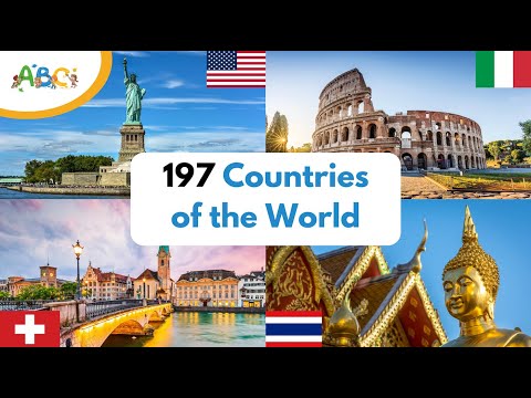 Countries of the World from A to Z for Kids | Learn 197 Countries Names with Geography Flashcards