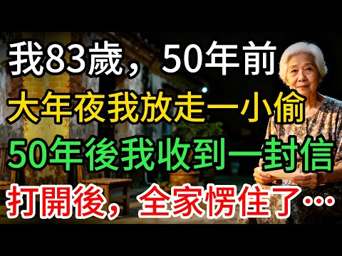 我83歲，50年前放走一個小偷，50年後收到一封信，打開後我愣住了…