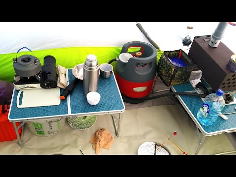 В Палатке как Дома. Зимняя РЫБАЛКА с НОЧЁВКОЙ.