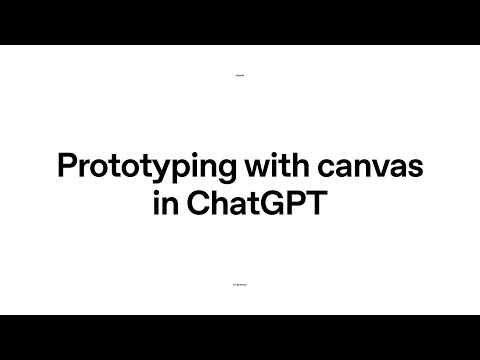 Prototyping with canvas in ChatGPT
