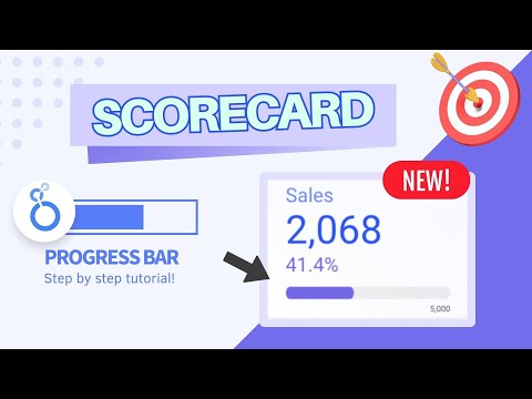 PROGRESS BAR in KPI SCORECARD! Looker Studio NEW Feature! (How to Create Scorecard 2023)