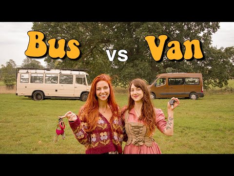 BUS vs VAN : We swap tiny homes for 24 Hours!  (feat. Roots in the Wild)