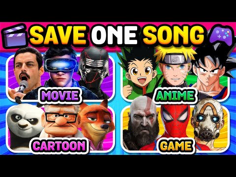 Movie, Anime, Cartoon, Game🤩 Save One Song | Music Quiz 2025