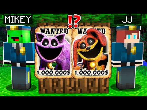 Why CURSED DOGDAY and CATNAP is WANTED ? Mikey and JJ Became SWAT ! - in Minecraft Maizen