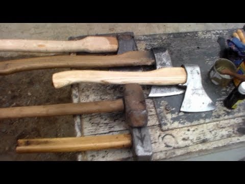 Как правильно насадить топор,кувалду ,молоток на ручку ,что бы он не слетел никогда.