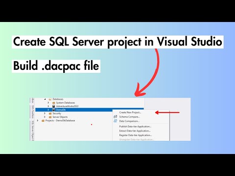 Create an SQL Server project from an existing database and build .dacpac file in Visual Studio