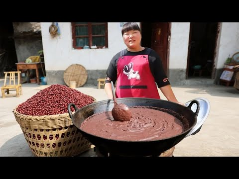 【陕北霞姐】甜而不腻的万能馅料！霞姐教你熬制手工红豆沙，做法简单零失败。