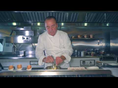 Jean Georges prepares his famous EGG CAVIAR by at 1 Michelin star Jean Georges in Shanghai