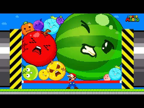 Finish the pattern? Mario Escape The Watermelon Game (SUIKA) Mix Maze Level Up