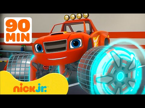 Blaze | ¡90 MINUTOS de Blaze Usando Neumáticos MAGNÉTICOS y CIENCIA en sus Rescates! 🧲 | Nick Jr.