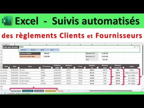 Excel Suivis automatisés des règlements clients et fournisseurs 👍