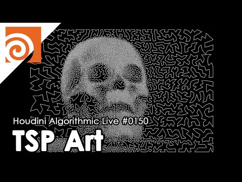 Houdini Algorithmic Live #150 - TSP Art (Traveling Salesman Problem)