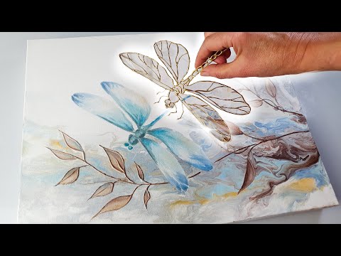 ELEGANT Dragonfly Art with PRECISION Glue Gun! Techniques to try at Home! | AB Creative Tutorial
