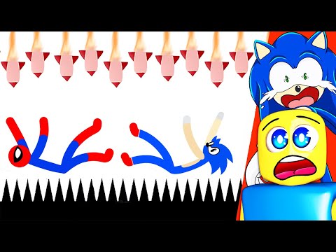 Sonic & Spiderman vs 999'999'999% IMPOSSIBLE Obstacle Course