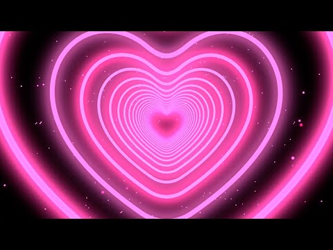 Neon Lights Heart Motion Background💖Pink Heart Background | Background For Valentines Day