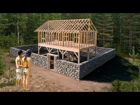 Young couple builds wooden house in the wild in 145 days - A complete journey from start to finish