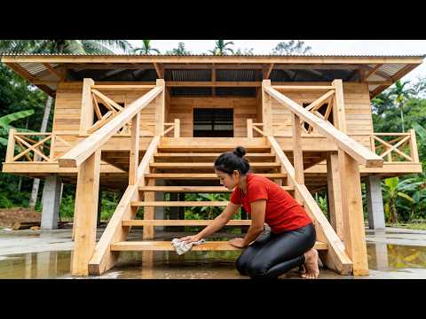 The talented young woman built her dream home on a barren piece of land.