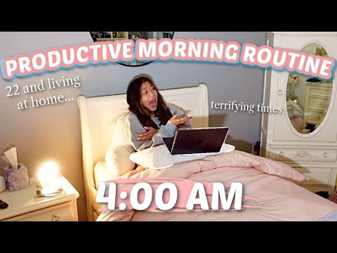 *ANOTHER* INSANELY PRODUCTIVE 4AM MORNING ROUTINE?! ~ a 22 year old post grad living at home edition
