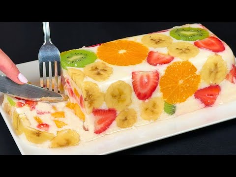 Nur Milch und Obst! Leckeres Sommer Dessert in 5 Minuten! ohne Backen!