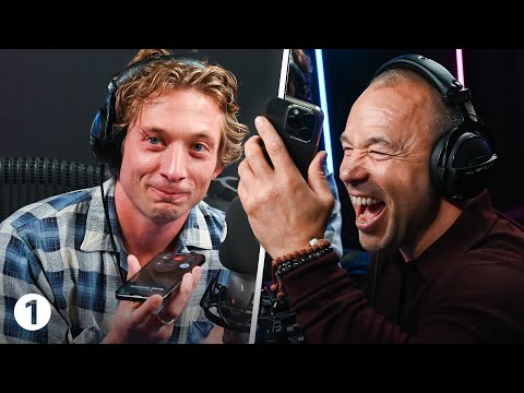 Jeremy Allen White & Stephen Graham call their famous friends – are they sitting or standing?!