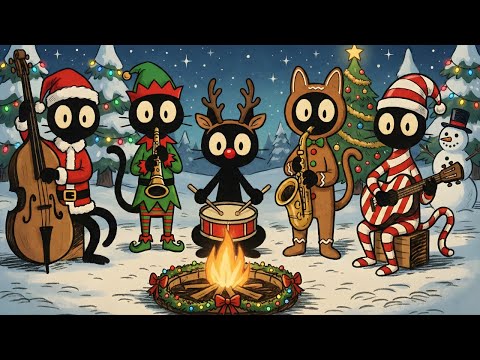 Black Cats Christmas Swing by the Bonfire: Uplifting Jazz for Happy Work