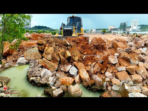 Starting New Project! Take Large Stones to Deleting Courtyard Huge Land ​With Dumper & Dozer Erase!