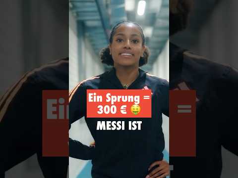 Wie viele Messis springt ihr weit? 😉 #weitsprung #leichtathletik #doku #vlog #quiz #Mikaelle Assani