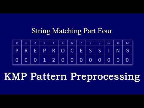 String Matching 4. KMP Pattern Preprocessing