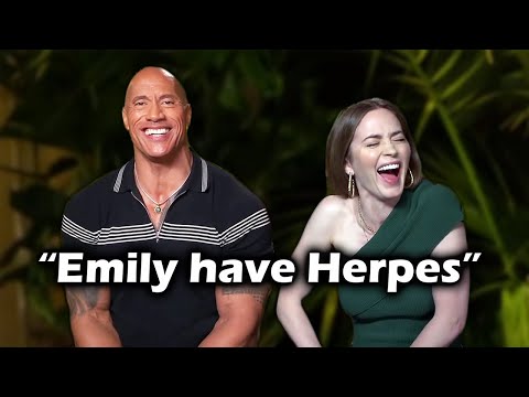 Emily Blunt & Dwayne Johnson funny moments.
