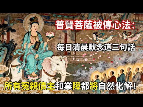 普賢菩薩祕傳心法:每日清晨默念這三句話,所有冤親債主和業障都將自然化解#佛教 #佛法 #佛教玄學 #佛教智慧 #佛學知識 #佛學智慧 #修心修行 #佛教文化 #禪悟人生 #傳統文化