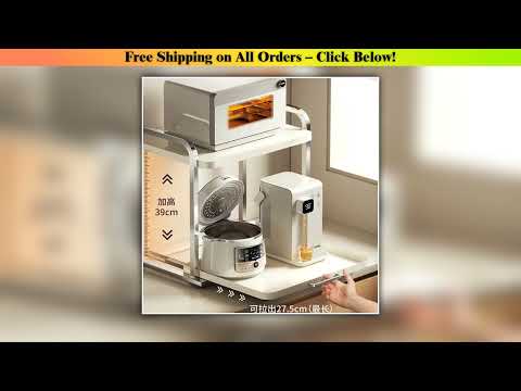 2 Layers Pull-out Microwave Oven Kitchen Shelf Free Standing Spice Storage Rack Electrical