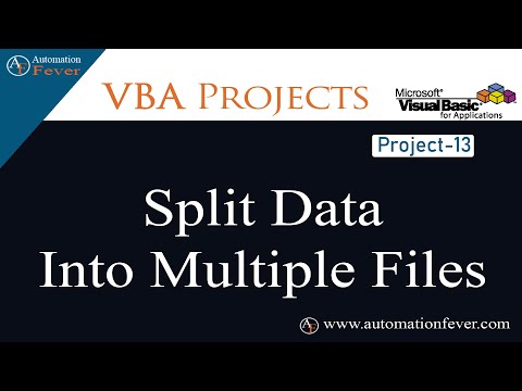 Split Data into Multiple Files | VBA Projects in Hindi
