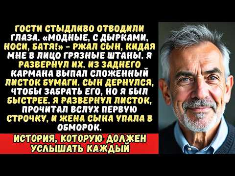 На мой юбилей сын подарил мне свои старые, рваные джинсы «Тебе на дачу пойдет».