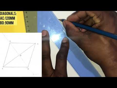 How to construct a RHOMBUS given the length of the DIAGONALS