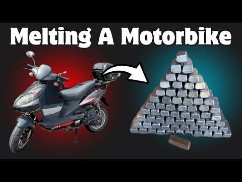 Melting A Motorbike - Big Break Down - Bulk Aluminum Bars - ASMR Metal Melting - Free Copper