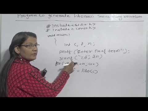 C Program to generate fibonacci series using recursion in Hindi Lec-45|C Programming Tutorial  Hindi