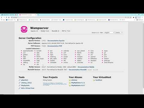 Creating your project in WAMP Server
