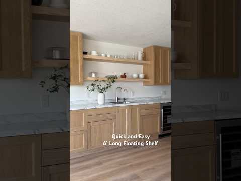 6 feet long solid wood floating shelves for wet bar