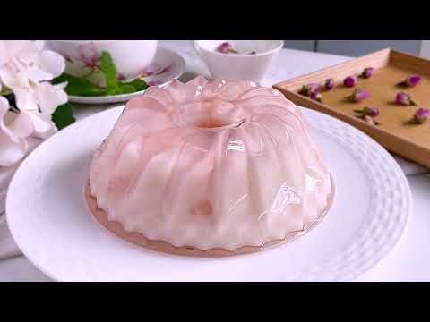 Lychee Rose Glass Jelly Cake 荔枝玫瑰果冻糕
