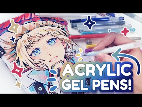Trying Acrylic GEL Pens for the 1st Time! | A LONG Draw With Me!✨