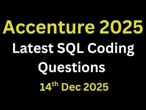 Accenture Technical Assessment SQL Questions | Accenture SQL Questions | Accenture 2026 Oncampus
