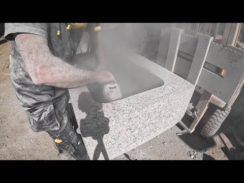 Fabrication d'une fontaine en granit