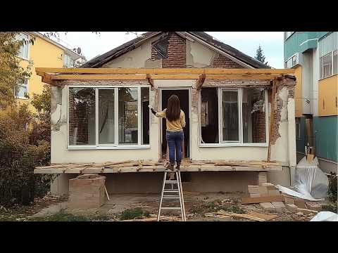 Woman Turns Abandoned Space into Amazing Porch | Start to Finish by @juanxiaoliu