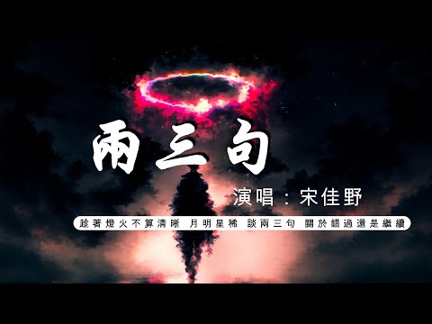 兩三句 - 宋佳野 ♫趁著燈火不算清晰，月明星稀 談兩三句 關於錯過還是繼續 不求回答只求對視堅定 動態歌詞 | Pinyin Lyrics