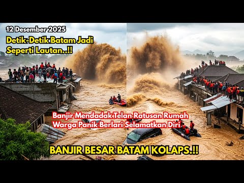 BANJIR PARAH BATAM 12/12/2025, BANJIR MENDADAK TELAN RATUSAN RUMAH, RATUSAN WARGA TERPAKSA MENGUNGSI