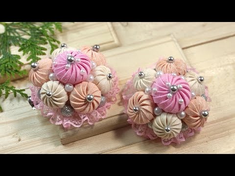 ЗЕФИРКИ  на резиночки из глиттерного фоамирана 🌼 DIY crafts eva foam flowers