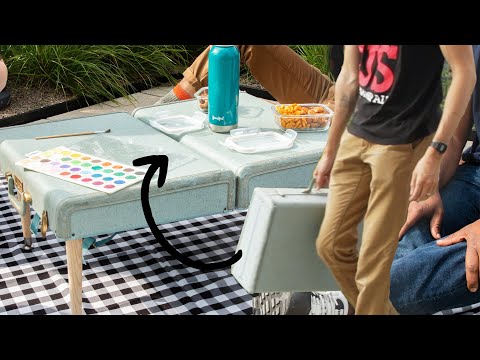 Upcycled Suitcase Picnic Table