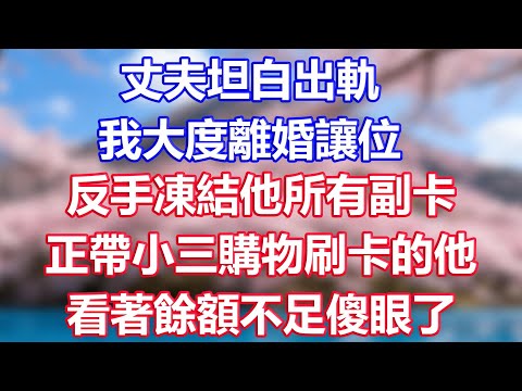丈夫坦白出軌，我大度離婚讓位，反手凍結他所有副卡，正帶小三購物刷卡的他，看著餘額不足傻眼了